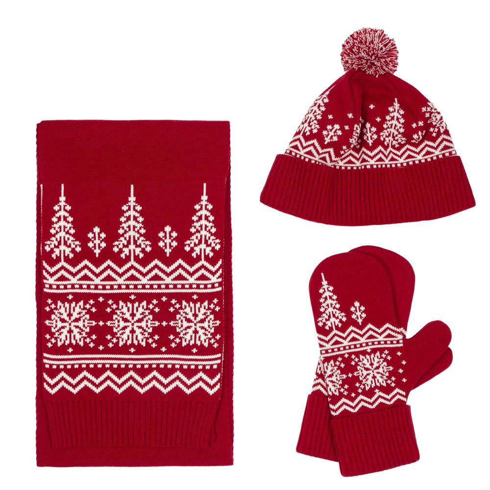 Варежки Elnik, красные с молочно-белым — изображение 4