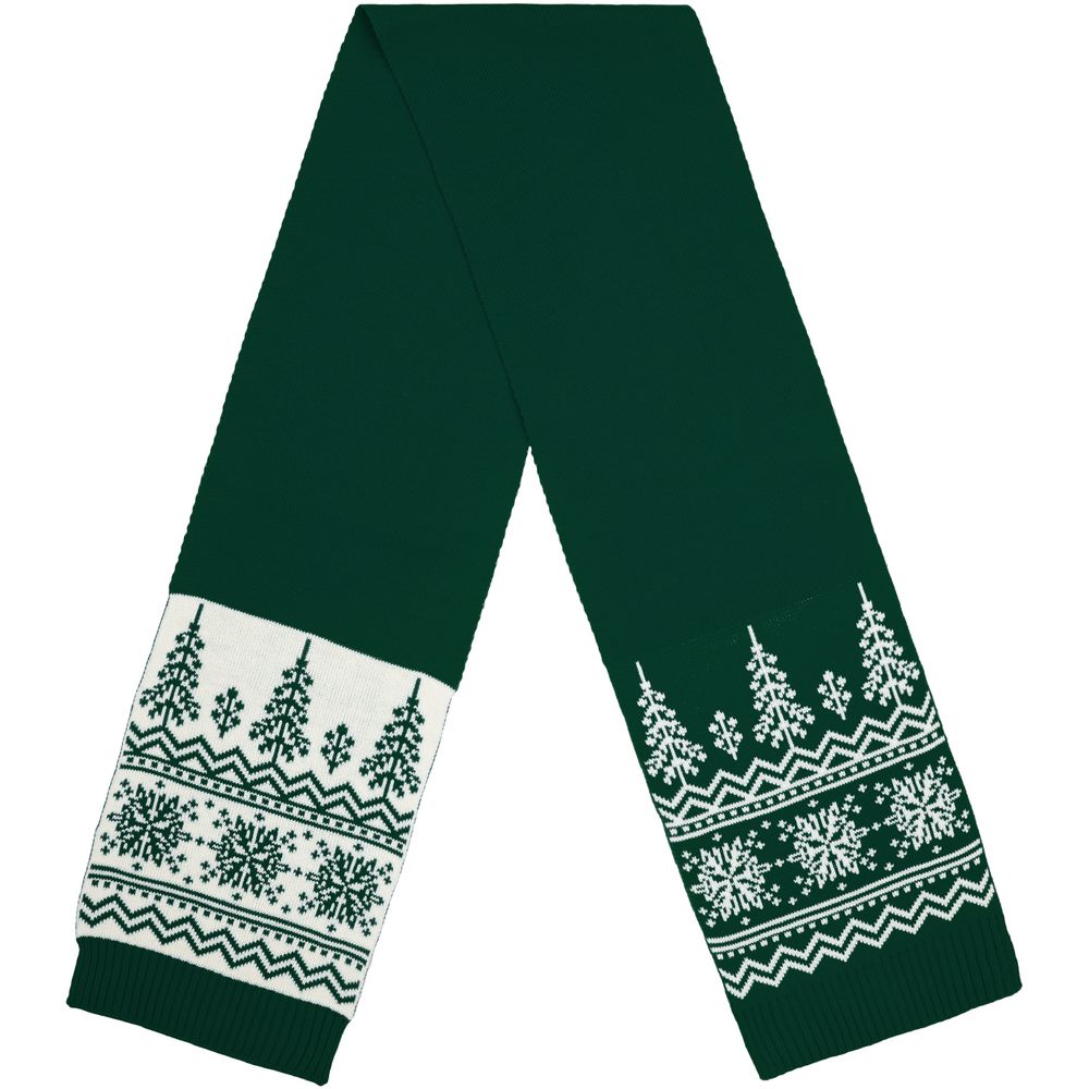 Шарф Elnik, зеленый с молочно-белым — изображение 3