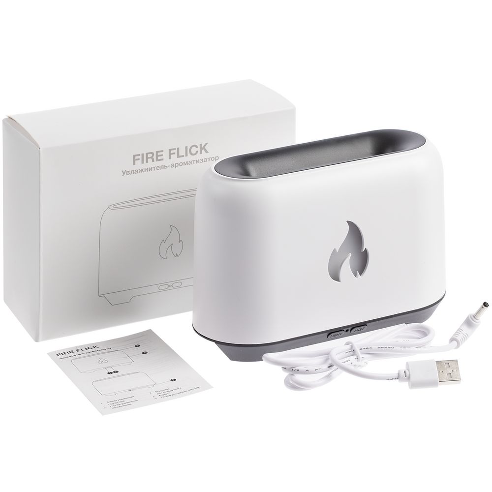 Увлажнитель-ароматизатор Fire Flick с имитацией пламени, белый — изображение 9
