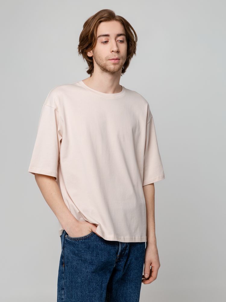 Футболка унисекс оверсайз Street Vibes, бежевая — изображение 6