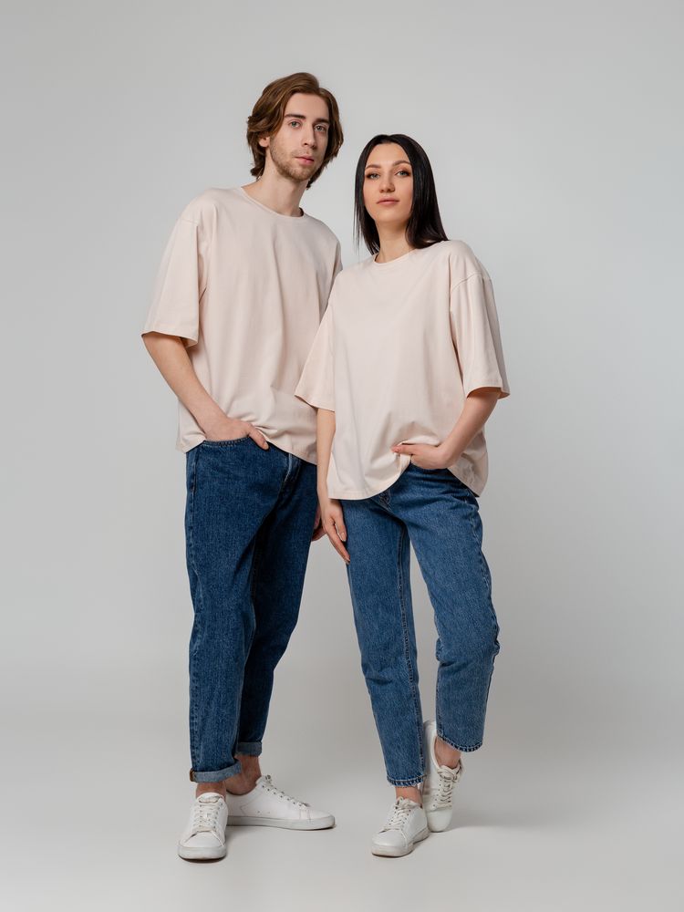 Футболка унисекс оверсайз Street Vibes, бежевая — изображение 12