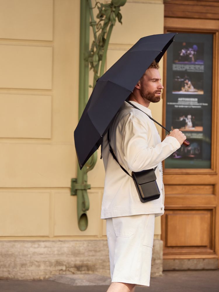 Зонт складной Cloudburst в подарочной упаковке, черный — изображение 8