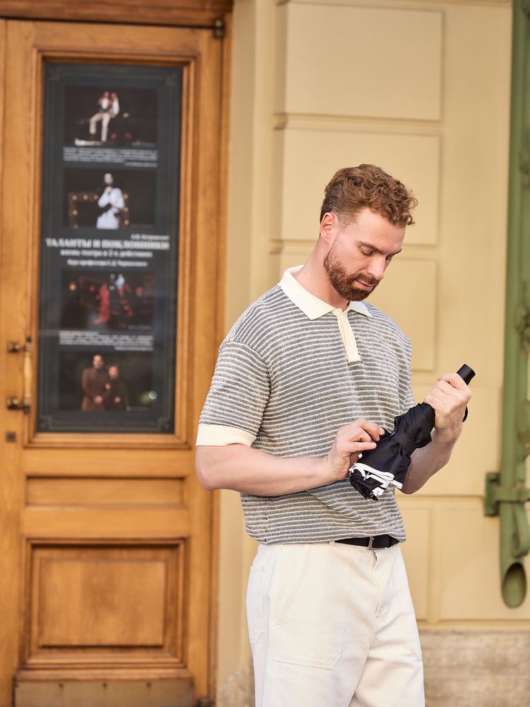 Складной зонт-наоборот Savelight со светоотражающим кантом — изображение 6