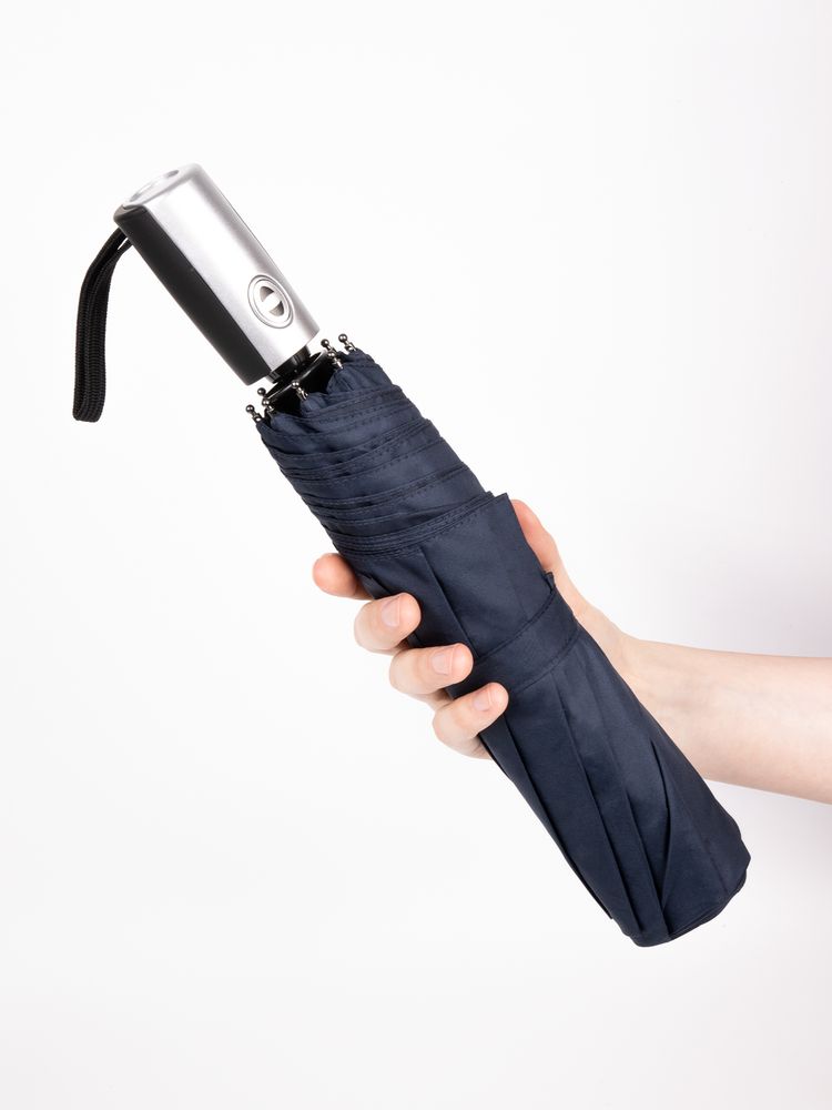 Зонт складной Fiber, темно-синий — изображение 10