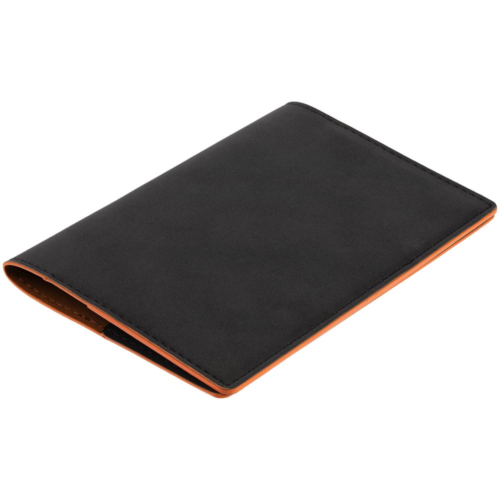 Обложка для паспорта Multimo, черная с оранжевым — изображение 3