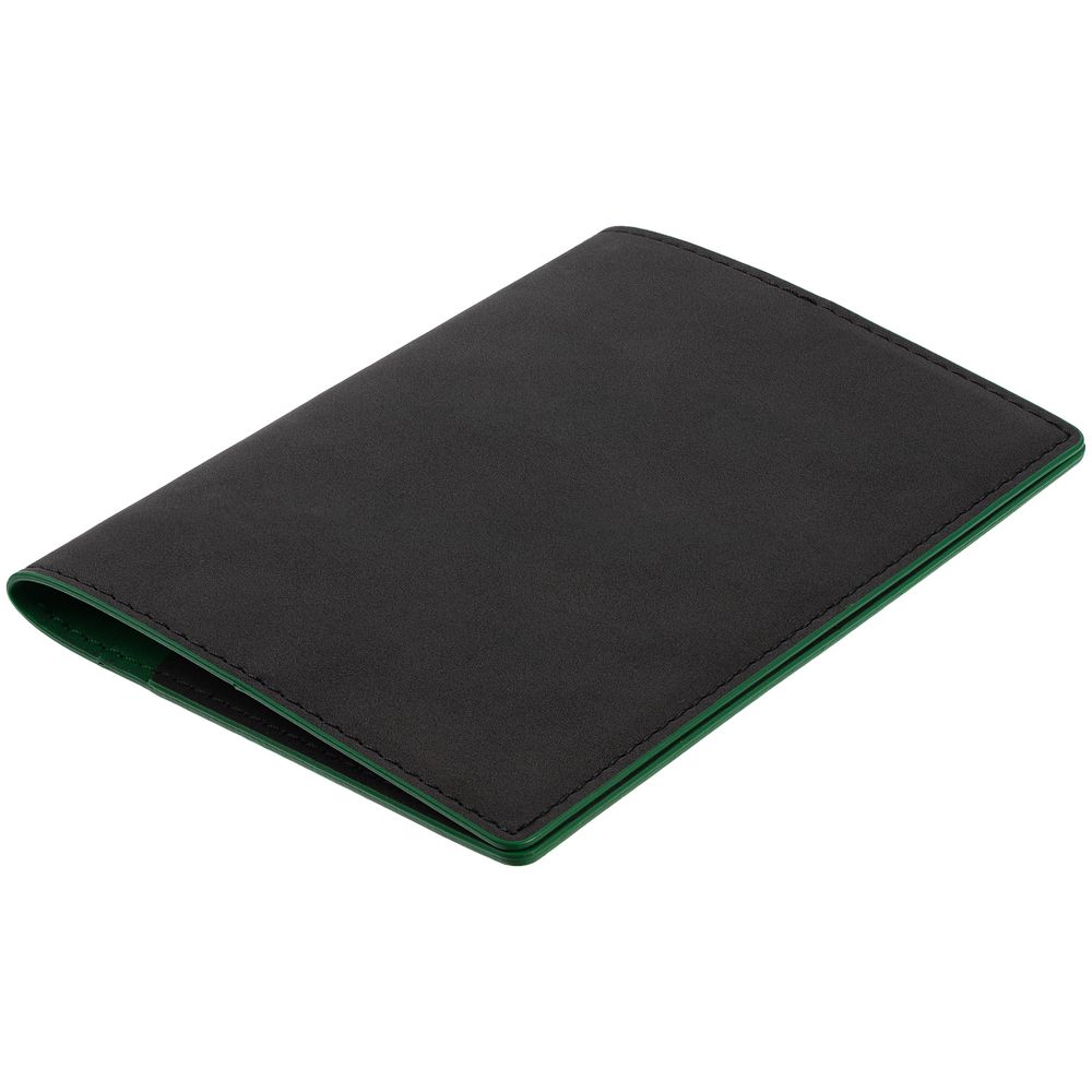 Обложка для паспорта Multimo, черная с зеленым — изображение 3