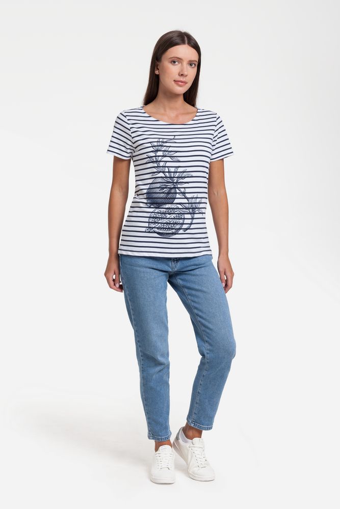 Футболка женская Grand Granat New, белая с синим — изображение 4