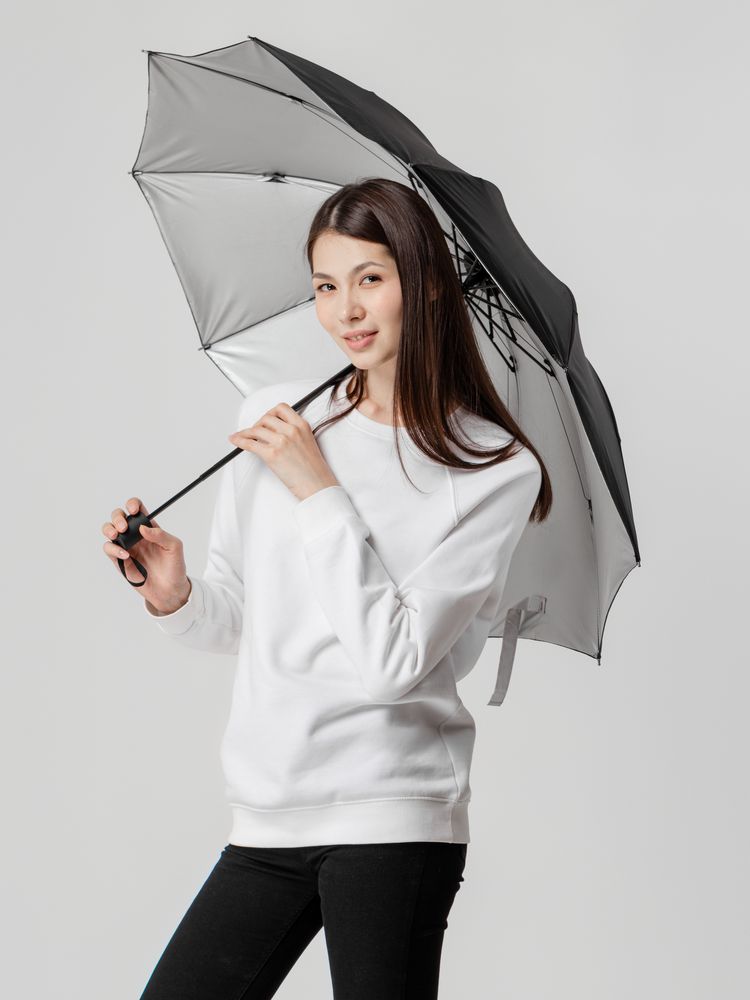 Зонт наоборот складной Stardome, красный с серебристым — изображение 7