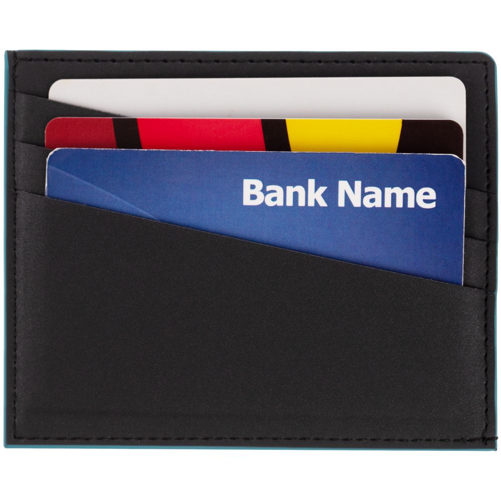 Картхолдер Multimo, черный с бирюзовым — изображение 4