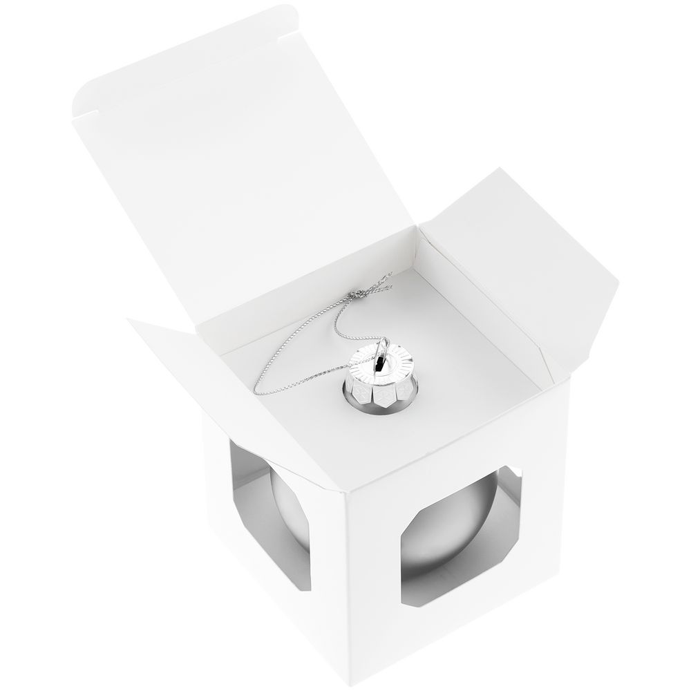 Елочный шар Finery Matt, 8 см, матовый серебристый — изображение 4