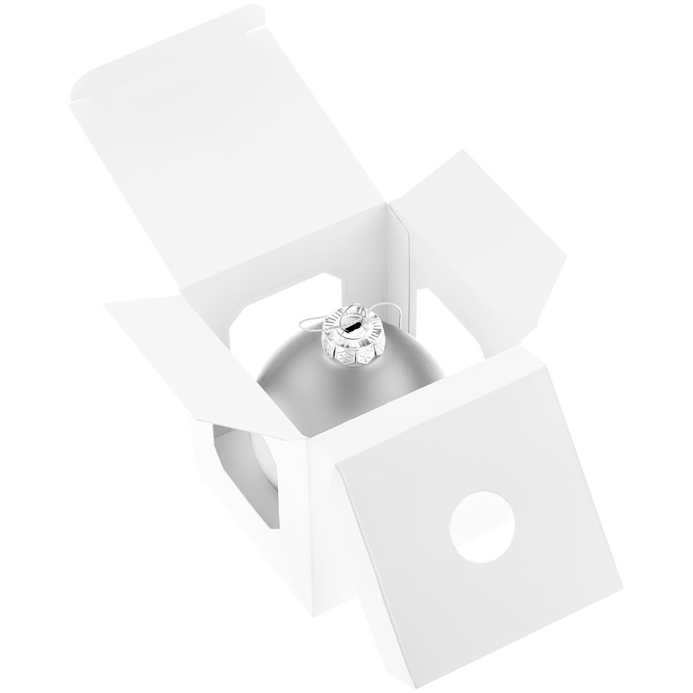 Елочный шар Finery Matt, 8 см, матовый серебристый — изображение 5