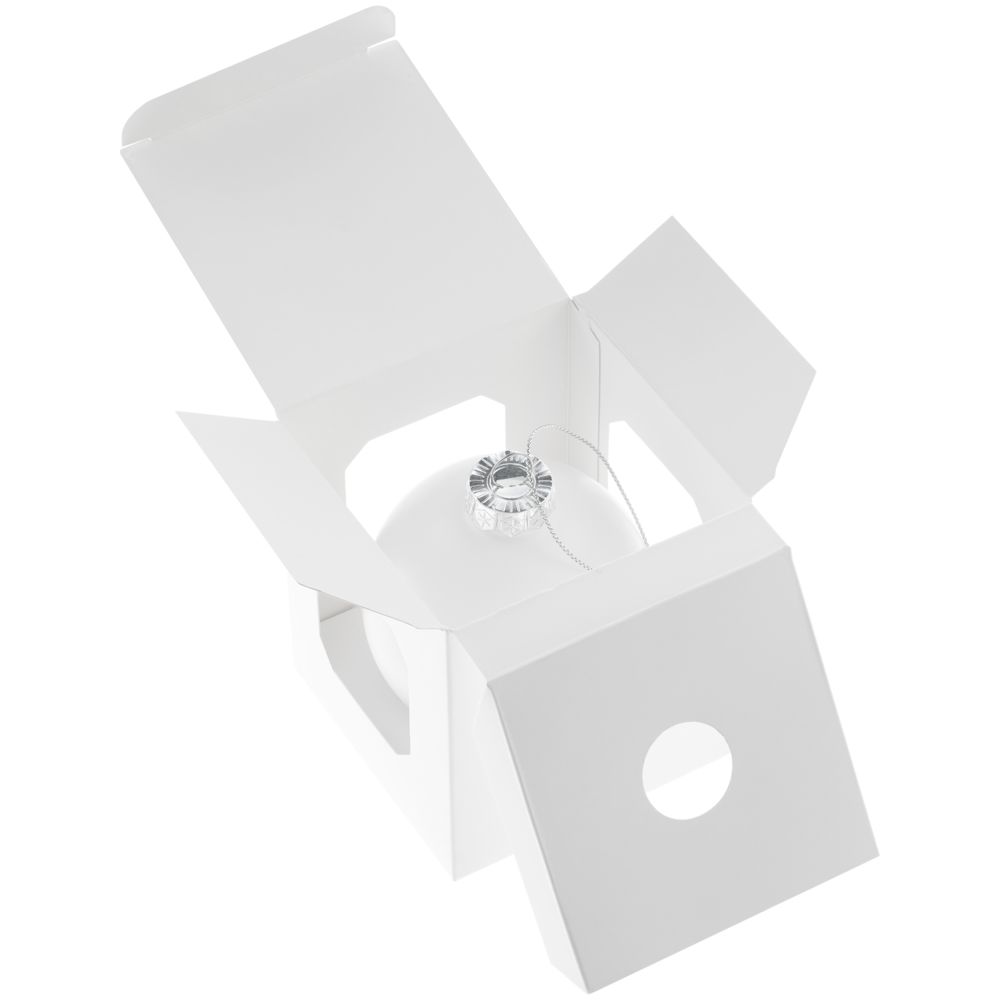 Елочный шар Finery Matt, 8 см, матовый белый — изображение 5