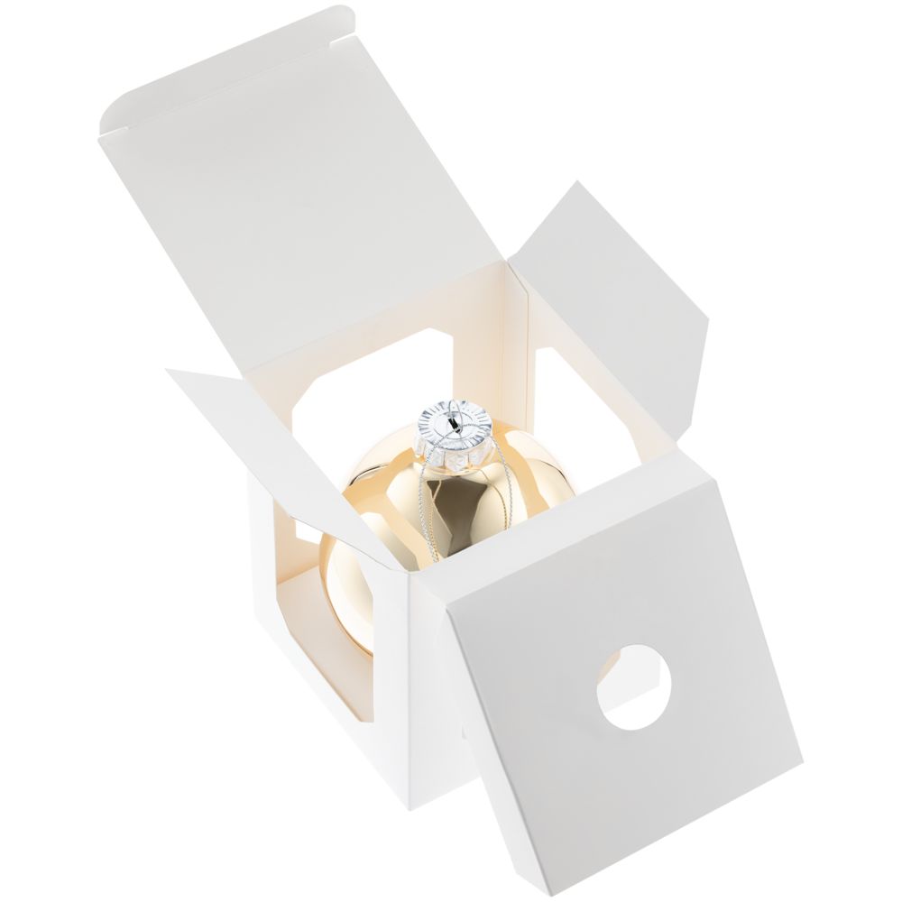 Елочный шар Finery Gloss, 10 см, глянцевый золотистый — изображение 6