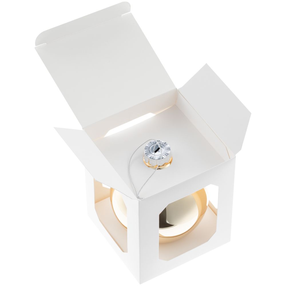 Елочный шар Finery Gloss, 10 см, глянцевый золотистый — изображение 5