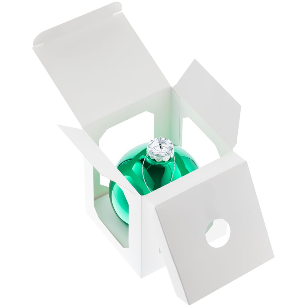 Елочный шар Finery Gloss, 10 см, глянцевый зеленый — изображение 6