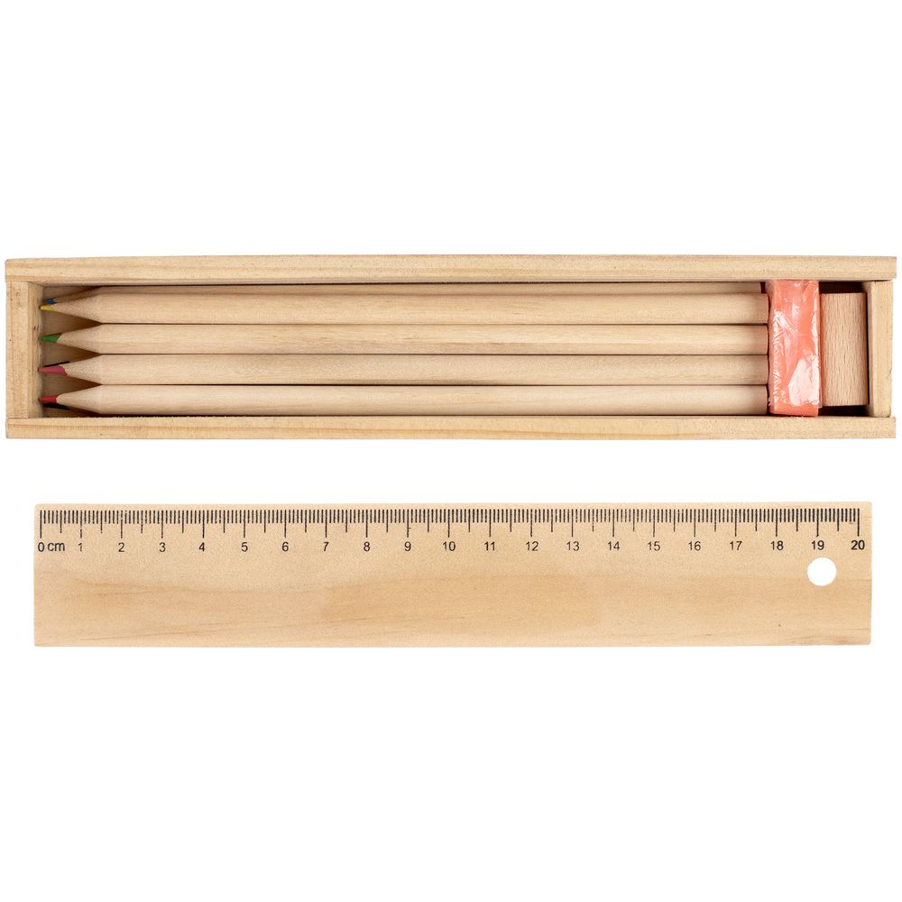 Набор цветных карандашей Spasso в деревянном пенале — изображение 4