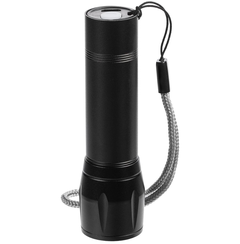 Фонарик аккумуляторный с фокусировкой луча Kirk, черный — изображение 4