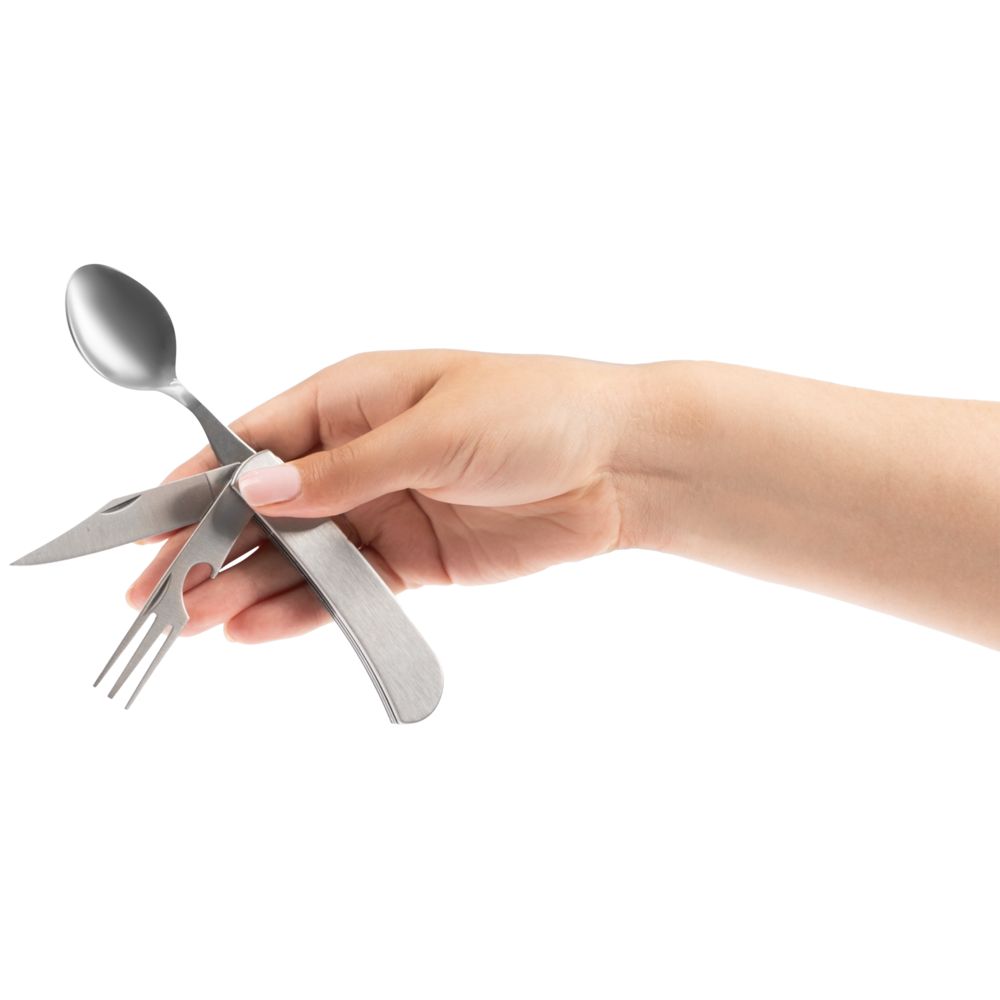 Походный складной столовый прибор Campsite Fold, стальной — изображение 9