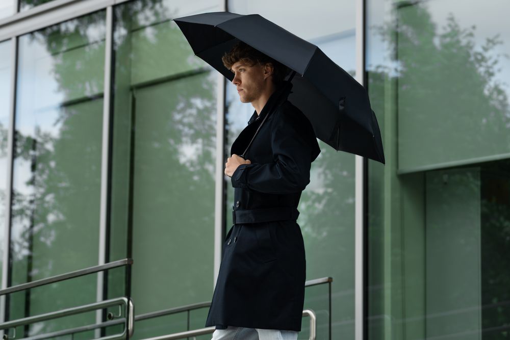 Зонт складной Ribbo, черный — изображение 9