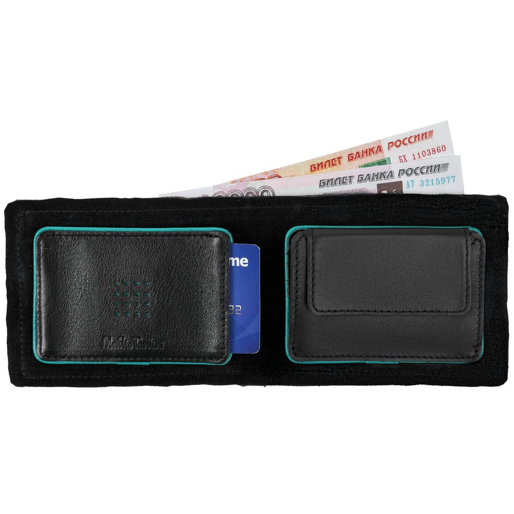 Кошелек Partinico, черный с бирюзовым — изображение 6