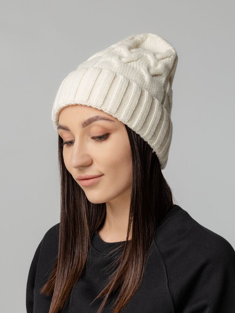 Шапка Loren, молочно-белая (ванильная) — изображение 6