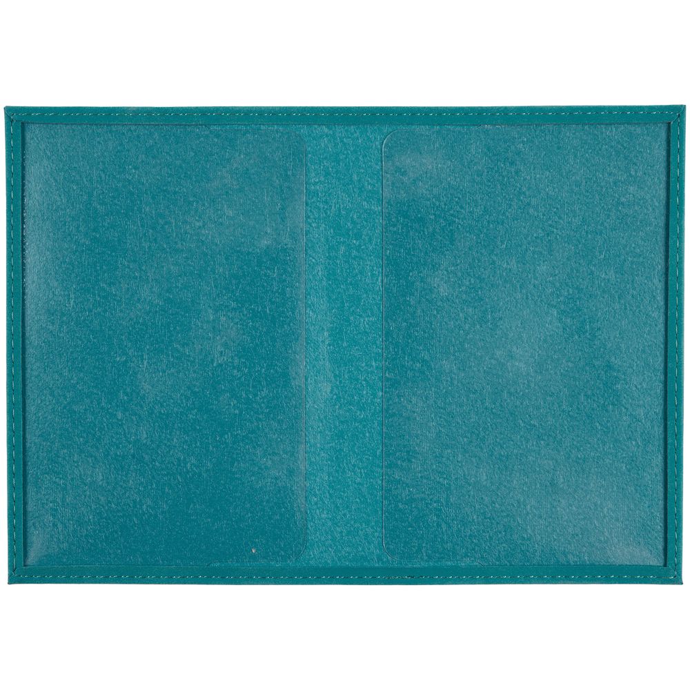 Обложка для паспорта Nubuk, бирюзовая — изображение 4