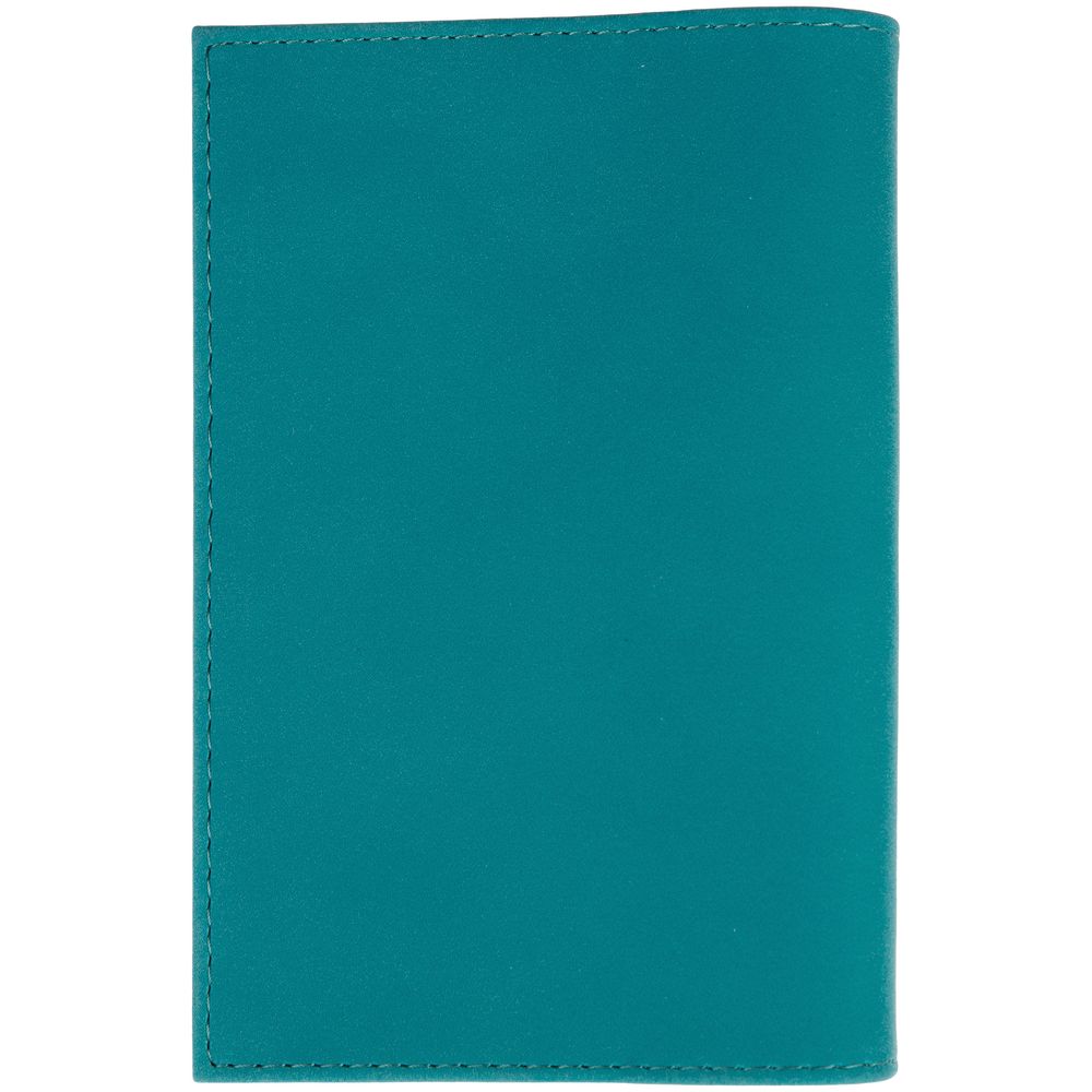 Обложка для паспорта Nubuk, бирюзовая — изображение 3