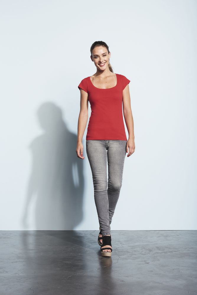 Футболка женская Melrose 150 с глубоким вырезом, ярко-синяя (royal) — изображение 5