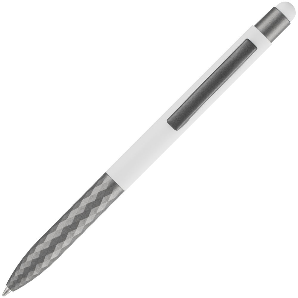 Ручка шариковая Digit Soft Touch со стилусом, белая — изображение 5
