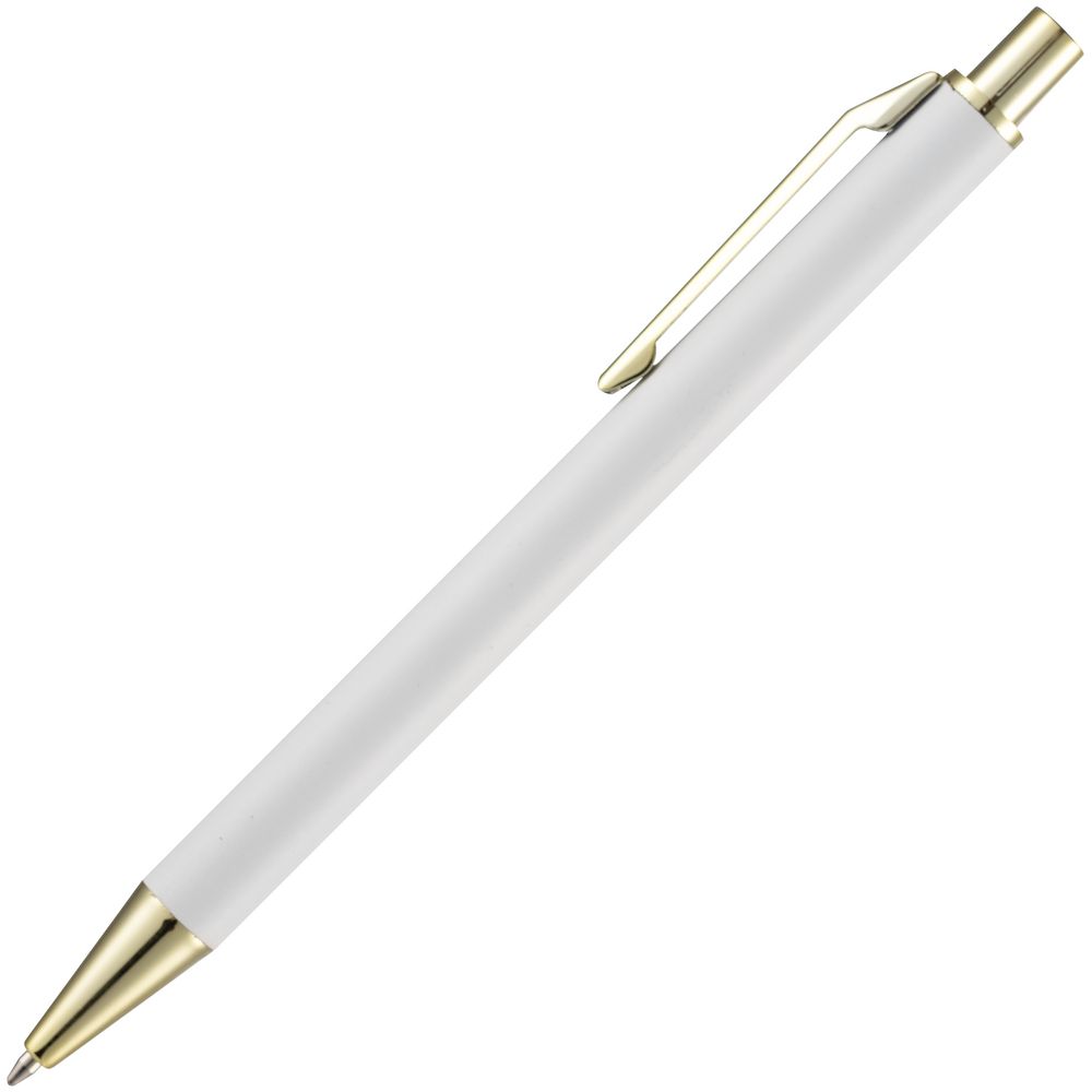 Ручка шариковая Lobby Soft Touch Gold, белая — изображение 3