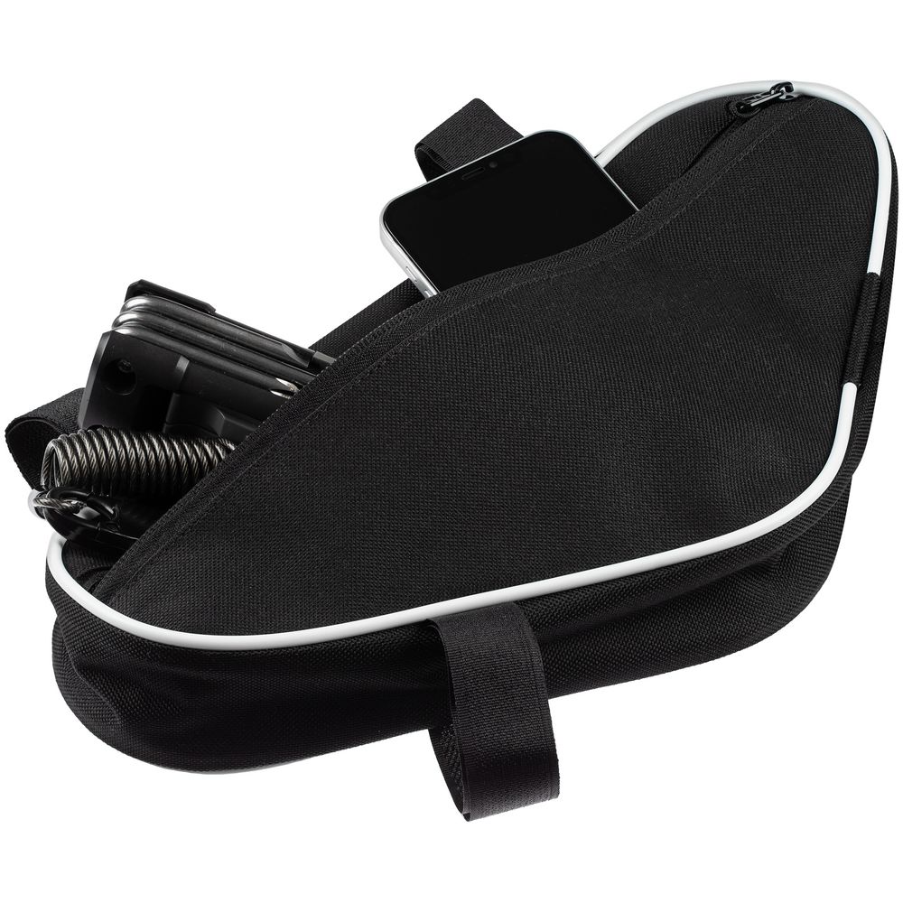 Велосумка на раму BikeLine, черная с белым — изображение 5