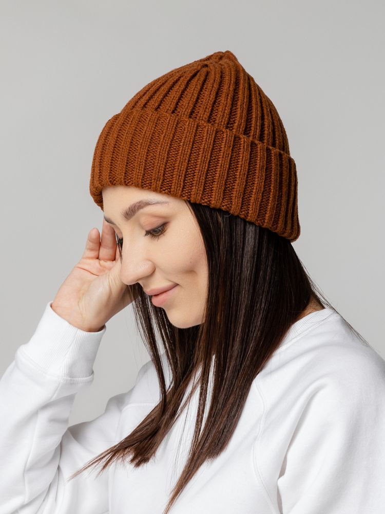 Шапка Uni, коричневая (терракота) — изображение 7
