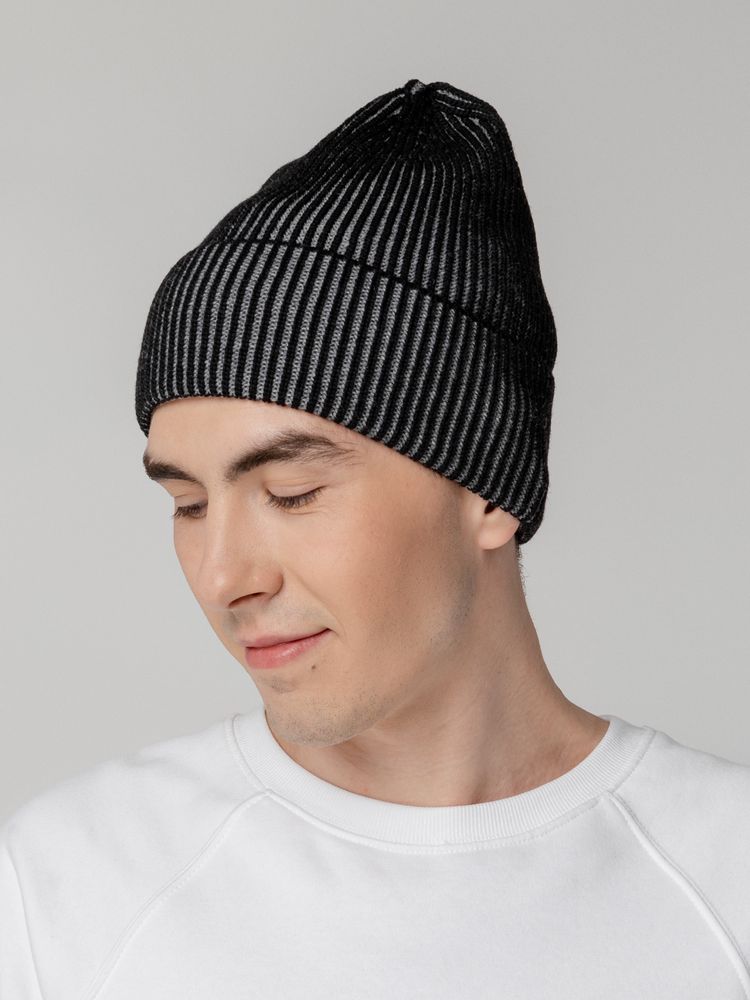 Шапка Nobilis, черная с серым меланжем — изображение 6