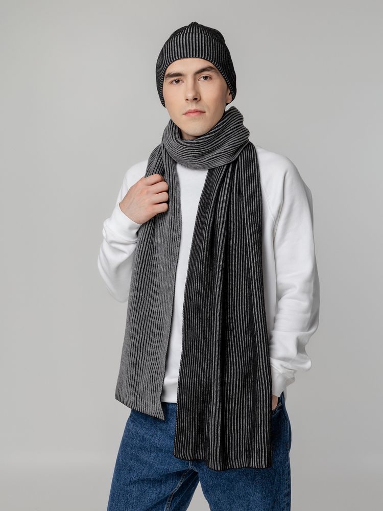 Шапка Nobilis, черная с серым меланжем — изображение 8