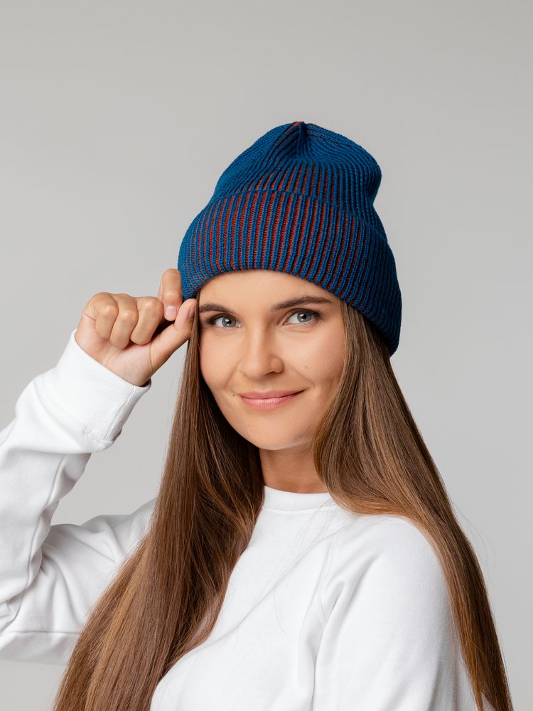 Шапка Nobilis, бирюзовая с терракотовым — изображение 6