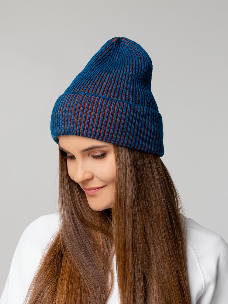 Шапка Nobilis, бирюзовая с терракотовым — изображение 7