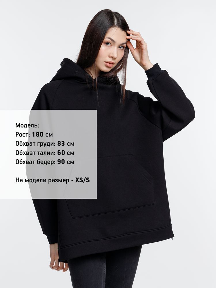 Худи унисекс оверсайз Easy Street, черное — изображение 6