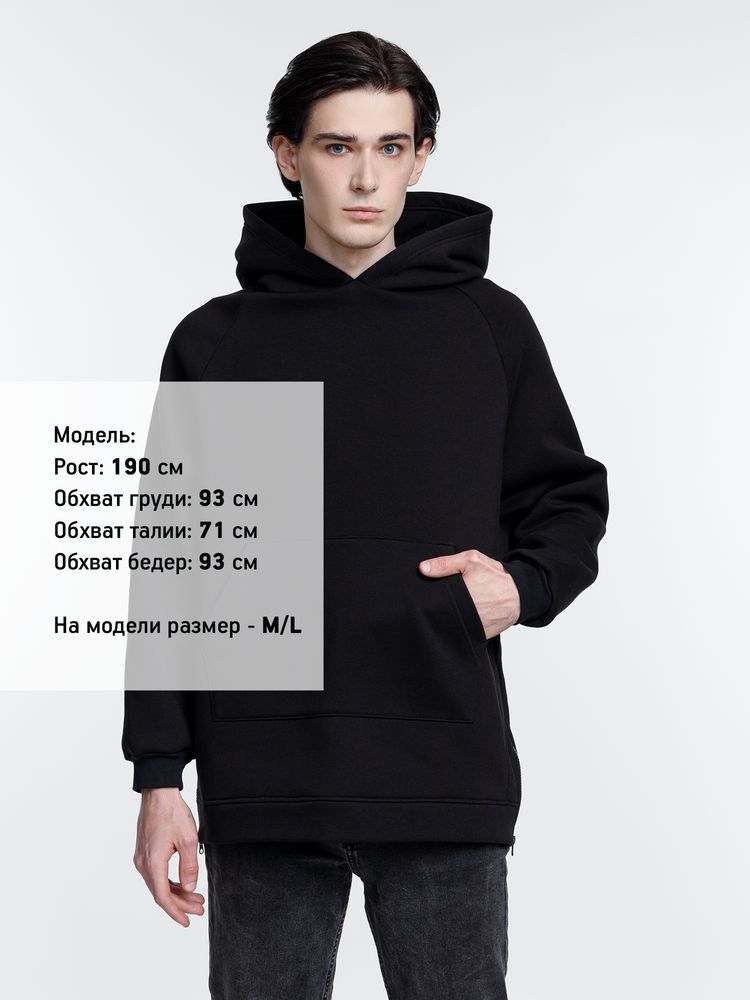 Худи унисекс оверсайз Easy Street, черное — изображение 10