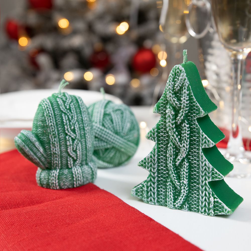 Свеча Kniteam, клубок, зеленый — изображение 6