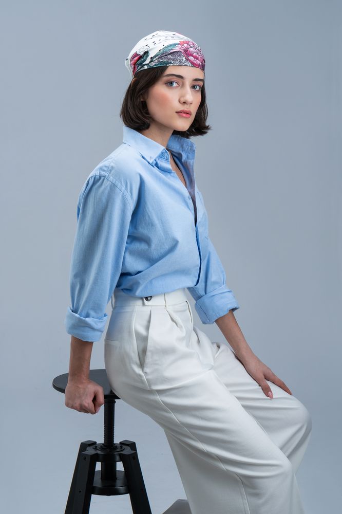 Платок шелковый Delicate, пионы — изображение 8