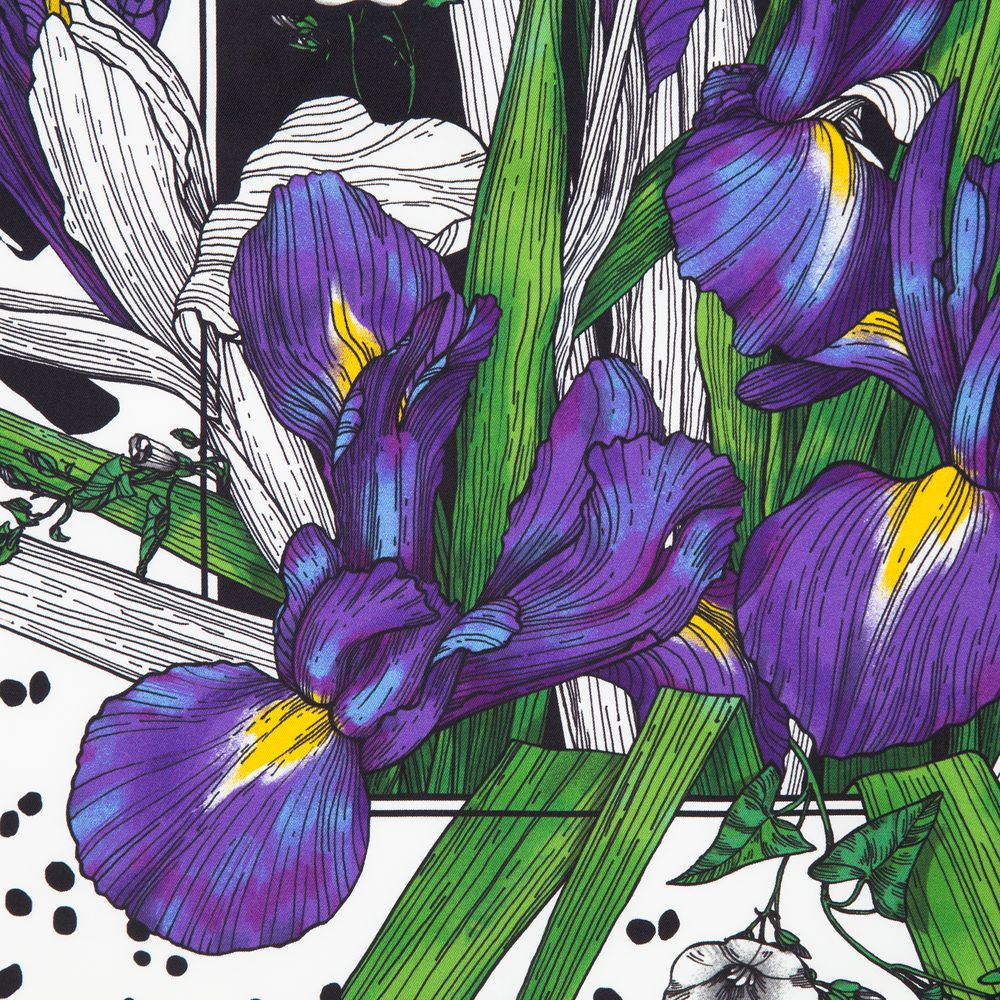 Платок шелковый Delicate, ирисы — изображение 3