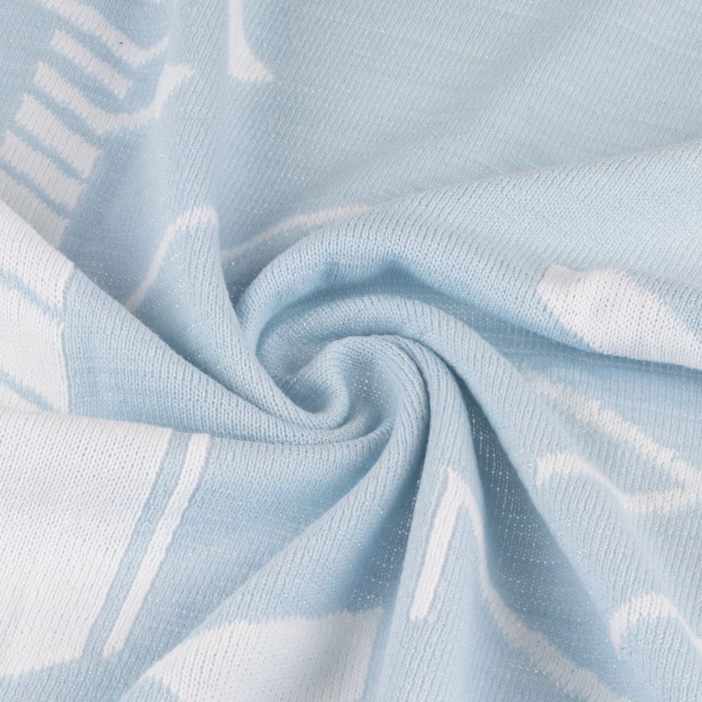 Плед Winterflake, бело-голубой с люрексом — изображение 6