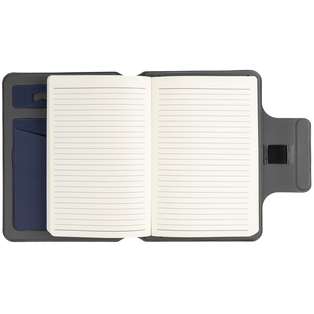 Органайзер с блокнотом и аккумулятором Oiro, синий — изображение 7