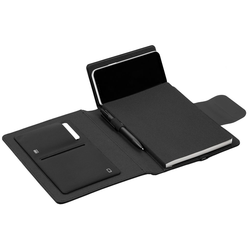 Органайзер Midstream, с блокнотом и аккумулятором, черный — изображение 5