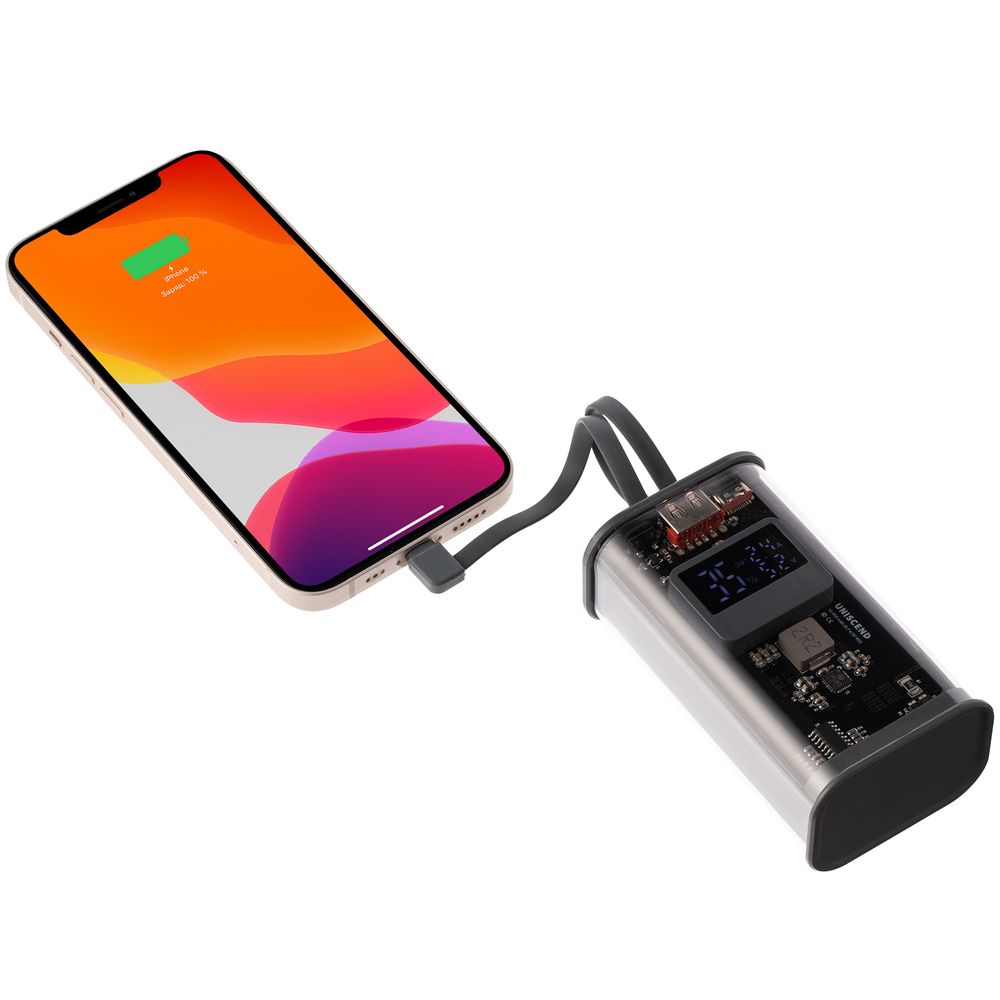 Аккумулятор c быстрой зарядкой Trellis Geek 10000 мАч, темно-серый — изображение 9