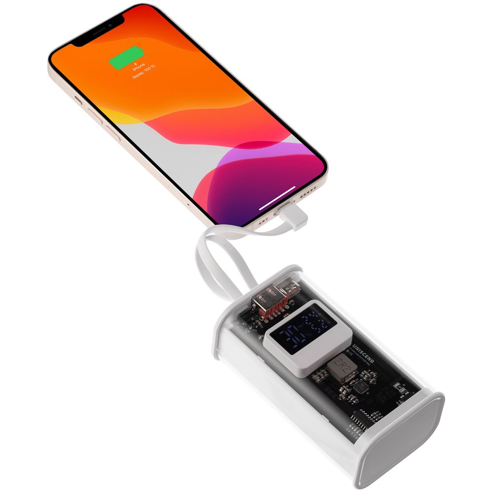 Аккумулятор c быстрой зарядкой Trellis Geek 10000 мАч, белый — изображение 9