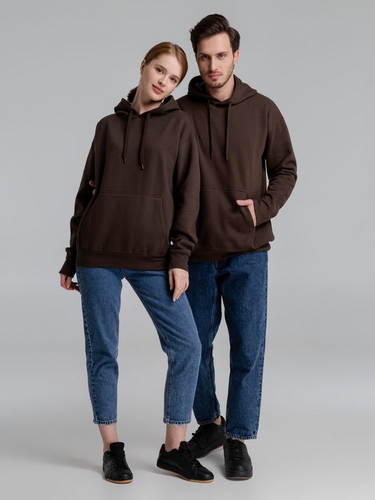 Толстовка с капюшоном Slam 320, темно-коричневая (шоколад) — изображение 13