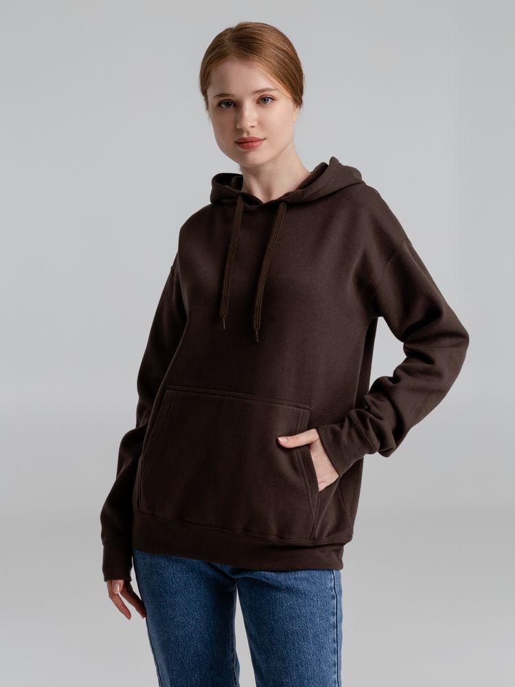 Толстовка с капюшоном Slam 320, темно-коричневая (шоколад) — изображение 10