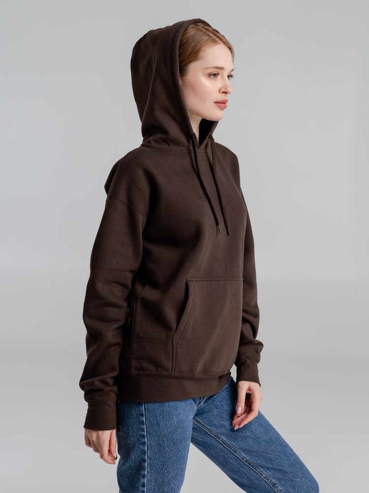 Толстовка с капюшоном Slam 320, темно-коричневая (шоколад) — изображение 11