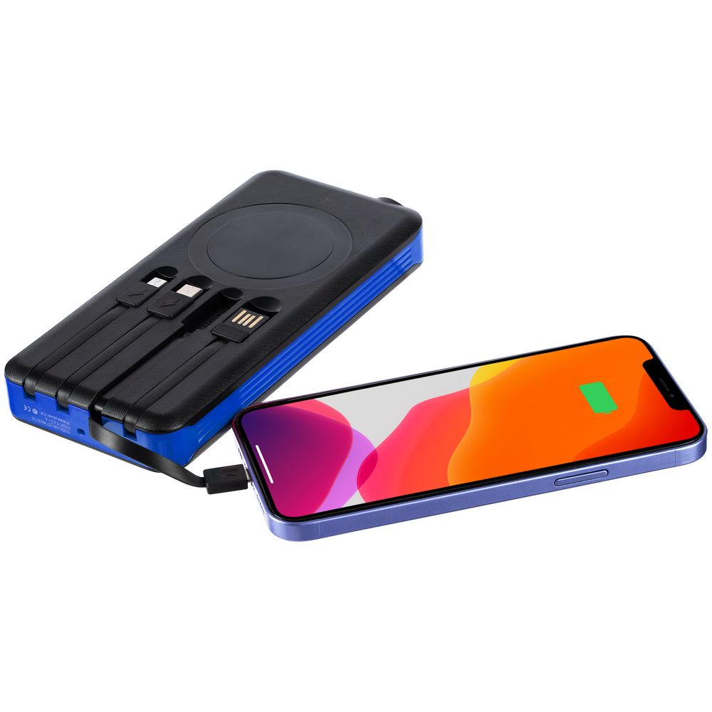 Аккумулятор с беспроводной зарядкой Holiday Maker Wireless, 10000 мАч, синий — изображение 9